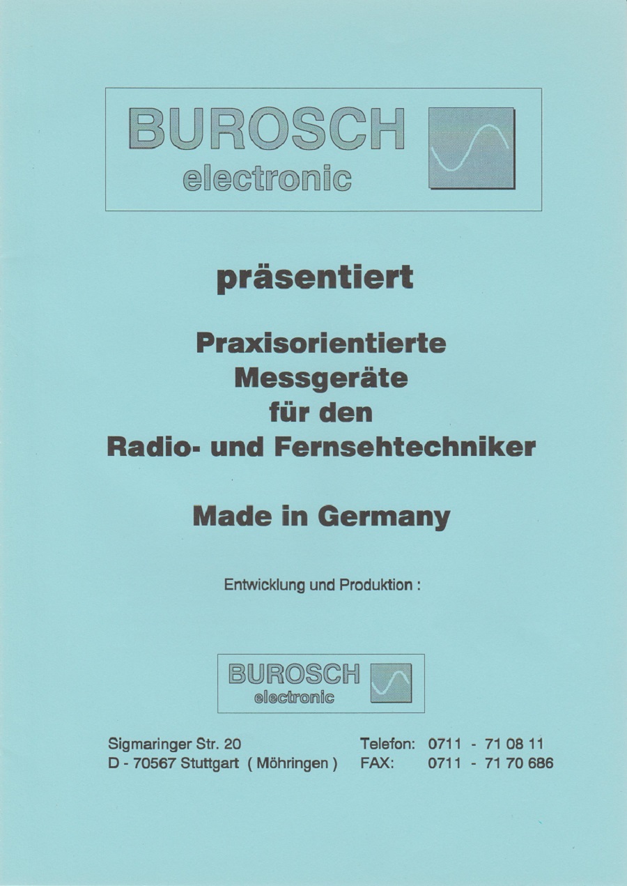 Burosch Electronic Praxisorientierte Messgeräte für den Radio- und Fernsehtechniker (1)